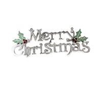 PRETYZOOM 30cm Christmas Decorations Door Decora Merry Christmas Sign Tree Hanging Sign Banner Decor Silver Door Decorations
