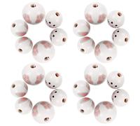 PRETYZOOM 30pcs Easter Themed Wooden Beads DIY Loose Bead Charms with Rabbit Ear Face and Foot Designs for Garland Jewelry Making Craft Supplies