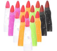 PRETYZOOM 30pcs Halloween Witch Fingers Fake Nails Set, Glow-in-the-dark Finger Covers for Costume Prank Props, Includes White, Black, Orange, Purple, Dark and Light Green, for Halloween