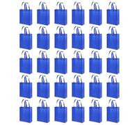 PRETYZOOM 30pcs Non-woven Fabrics Shopping Tote Bags Multipurpose Tote Sturdy Handles Strong Enough to Carry Items Blue Sturdy Party Bags