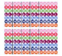 PRETYZOOM 350pcs Clothing Size Round Stickers Labels for Coats and Sweaters, Paper Material with Colour-Coded Design for Easy Identification, Long-Term Use Removable Labels for Clothing