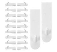 PRETYZOOM 35pcs White Grid Panel Hanging Hooks for Wall Display, Plastic Sturdy Home Organizer Hooks Effortless Adjustability, for Merchandising Store and Picture or Tool Hanging