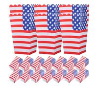 PRETYZOOM 36 Pcs Popcorn Treat Boxes Snack Box Paper Patriotic Vibrant American Flag Theme Independence Day Design Compact Yet Spacious Easy to Serve Snacks Party Decoration