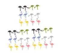 PRETYZOOM 36 pcs Silicone Wine Glass Markers with Tropical Flamingo Charms Reusable Drink Identifiers for Weddings Bachelorette Parties Beach Gatherings Cocktail Glass Tags