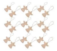 PRETYZOOM 36pcs Beige Wood Angel Ornaments for Crafts with Handcarved Details, Easy to Personalize Keepsakes, for Wedding Favors and Festive Holiday Home Decoration