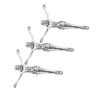 PRETYZOOM 3pcs 5.4cm Silver Metal Jesus Figurine for DIY Crucifix, Catholic Holy Corpus Ornament for Cross Making, Religious Wall Hanging Sculpture Decoration