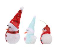 PRETYZOOM 3Pcs Acrylic Light Up Christmas Snowman Figurines Set, Small to Large Night Lights for Xmas Desktop Decoration and Holiday Home Supplies Random Color Random Color