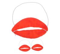 PRETYZOOM 3pcs April Fool's Day Joke Props Lips Red Big Mouth Toys Safe Material for Pranks