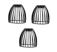 PRETYZOOM 3pcs Black Iron Art Birdcage Lamp Shade Vintage Wire Cage Lampshade for Table and Floor Lamps Open Frame Light Shade Replacement Industrial Style Pendant Light Cover Bulb Guard