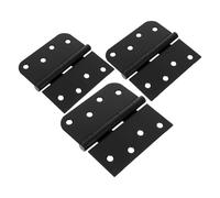 PRETYZOOM 3pcs Black Stainless Steel Flat Door Hinges for Timber Doors and Frames Easy Installation and Quiet Environment for Bathroom and Residential Interior with Modern Elegance