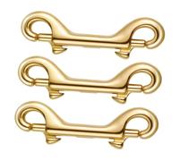 PRETYZOOM 3pcs Brass Double Ended Snap Hooks Polished Purse Hardware Clasps for Luggage Dog Leash Clips Travel Bag Accessories Secure and Smooth Finish