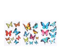 PRETYZOOM 3pcs Car Body Decor Stickers Set with Colorful Butterfly and Leaf Design, Creative Auto Body Decals for Vehicle Exterior Decoration