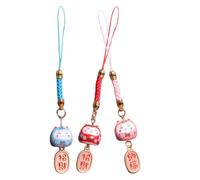 PRETYZOOM 3pcs Ceramic Fortune Cat Phone Charms Keychain Pendant with Modern Nice-looking Colour Design Practical Phone Lanyard Gift for Family and Friends Random Color