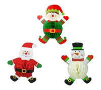 PRETYZOOM 3pcs Christmas Hanging Ornaments Honeycomb Paper Decorations with Santa Patterns Red Green White Easy to Assemble Unique Festive Style for Party