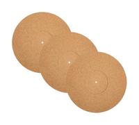 PRETYZOOM 3pcs Cork Record Player Slipmat Static and Vibration Reduction Vinyl Record Mat to Reduce Noise and Protect Turntable