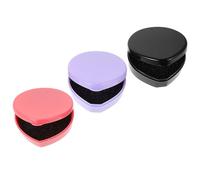 PRETYZOOM 3pcs Cosmetic Cleaner Case Brush Cleaning Box Sponge Plastic Dry Cleaning Convenient Use Stylish Appearance Fits Easily into Your Makeup Bag On-the-go Touch-ups
