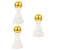 PRETYZOOM 3pcs Creative Resin Chess Sculpture Decorative Office Chess Small White Pawn Model for Home and Office Display