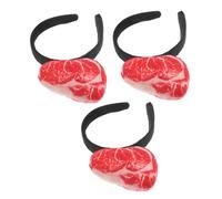 PRETYZOOM 3pcs Funny Headband Imitation Meat Food Headband Costume for Halloween Celebration Women Eye-catching Halloween Hair Accessories