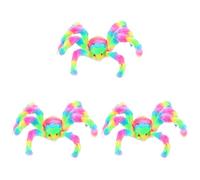 PRETYZOOM 3pcs Giant Spider Plush Toy 50cm Big Spider Stuffed Animal Bendy Plush Toy for Halloween Outdoor Random Color