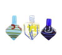 PRETYZOOM 3pcs Handmade Glass Hanukkah Dreidel Artisan Judaica Collectible Ornaments Holiday Paperweights Family Game for All Ages Elegant Jewish Festival Decor