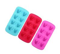 PRETYZOOM 3pcs Heart Ice Cube Moulds Silicone Ice Cube Trays Moulds for Box Reusable Trays for Home Heart Mold Color