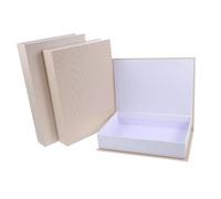 PRETYZOOM 3pcs Hollow Book Box Vintage Decorative Boxes with Linen Paper Finish, Multi Functional Storage, High Realism Fake Book Decor for Bookshelf or Coffee Table