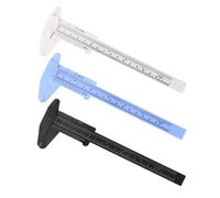 PRETYZOOM 3PCS Mini Plastic Caliper Double Scale Ruler Sliding Gauge Measuring Tool for Students Eyebrow Stencil Makeup School Office High Precision