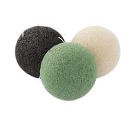 PRETYZOOM 3pcs Natural Round Facial Cleansing Sponge Made from Vegan Material for Gentle Face Washing and Blackhead Prevention, Soft Natural Facial Sponges Suitable for Daily Skincare