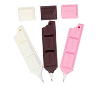 PRETYZOOM 3pcs Novelty Chocolate Shaped Ballpoint Pens Set for Adults, Food-grade Gel Ink, Cool White Coffee Pink Colors, Decorative Writing Supplies for School and Office