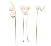 PRETYZOOM 3pcs Pearl Hair Pins Alloy Hair Sticks for Women Classical Vintage for Daily Use