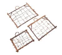 PRETYZOOM 3pcs Plant Rattan Frames Decorative Wall Pendant Simple Design Brown Rattan Smooth and Safe Display Air Plants Photo Prop for Home Décor