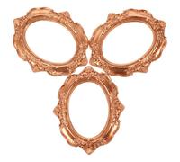 PRETYZOOM 3pcs Resin Embossed Photo Frames Vintage Miniature Picture Frames Easy to Grip Flexible Photo Prop for Nail Salon Photoshoots and Party Decor