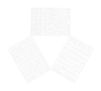 PRETYZOOM 3pcs Reusable Letter Stencils for Painting Crafts, Black Pet Hollow Stencil Kit with Simple Design, for DIY Painting and Scrapbook Projects