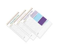 PRETYZOOM 3pcs Routine Planner Notepad Daily Planner Paper Metal Portable for Efficient Time Management Goal Tracking School Office Teacher