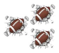 PRETYZOOM 3pcs Rugby Ball Wall Decal Nursery Decor Sticker Football Decorative Wall Art