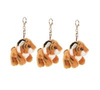 PRETYZOOM 3pcs Soft Plush Tiger Keychains Cute Stuffed Animal Bag Charms Jungle Animal Party Favors Birthday Gift Accessories for Backpacks Purse