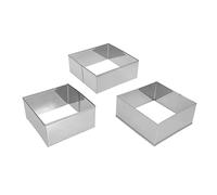 PRETYZOOM 3pcs Stainless Steel Cookies Embossed Cutters Baking Molds for DIY Dessert Kitchen Biscuit Cutter Tool