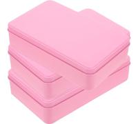 PRETYZOOM 3pcs Tinplate Candy Cases Rectangular Shape with Lid Simple Appearance for Gift Packaging and Home Storage