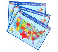 PRETYZOOM 3pcs United States Map Wall Posters for Educational Geography Learning with High Definition Printing Vibrant Colors Classroom and Home Decor US States and Cities Labeled