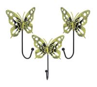 PRETYZOOM 3pcs Vintage Butterfly Wall Hooks Heavy Duty Iron Wall Mounted Key Holder with Chic Butterfly Motif for Bedroom and Kitchen for Scarves and Bags