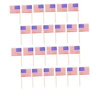 PRETYZOOM 3sets American Flag Cupcake Toppers Multi Function for Birthdays Weddings National Holidays and Events Creative Toothpick Decorations for Cakes and Desserts 200pcs*3