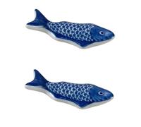 PRETYZOOM 4 Pcs Ceramic Chopstick Rest Fish Shaped Tableware Holder for Home Restaurant Cutlery Support Kitchen Utensil Organizer Accessory