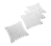 PRETYZOOM 4 Pcs Guitar Notched Radius Gauge Fingerboard Guitar Ruler Stainless Steel Measures String Action Durability 3.38X3.30X0.04In for Bass Ukulele Luthier Tools Guitarist