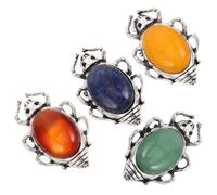 PRETYZOOM 4 Pcs Insect Shaped Agate Pendants Natural Stone Charms for DIY Jewelry Making Bracelet Necklace Brooch Craft Supplies with Vibrant Colors and Artistic Design