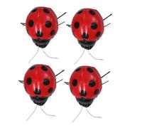 PRETYZOOM 4 Pcs Ladybug Ornament Ladybird Decors Garden Ladybird Ornament Magnetic Ladybird for Home Dec