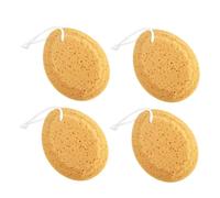 PRETYZOOM 4 Pcs Natural Honeycomb Seaweed Cotton Bath Sponges Exfoliating Shower Body Scrubbers with Hanging Rope Soft Skin Massage and Cleansing for Adults and Boy Girl