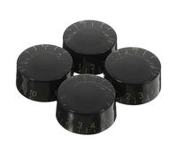 PRETYZOOM 4 pcs Replacement Electric Guitar Volume Control Knobs Durable Black Potentiometer Caps for Electric Guitar Parts Easy to Install for Volume