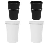 PRETYZOOM 4 Sets Pegboard Cups with Hooks and Rings for Easy Installation, Plastic and Iron Material, Space Optimisation Organizer for Pens and Pencils in Garage and Studios