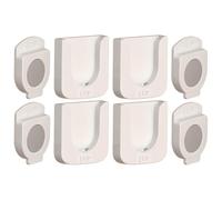 PRETYZOOM 4 Sets Wall Mounted Magnetic Remote Control Holder | ABS White Finish, No Drill Setup, Fits Most Remotes, Keys and Light Strip Controllers