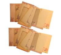 PRETYZOOM 40 Sheets Vintage Style Letter Papers with European Floral Borders Elegant Kraft Stationery for Writing Letters Notes Poems and Messages Mixed Design for Festivals and Daily Use